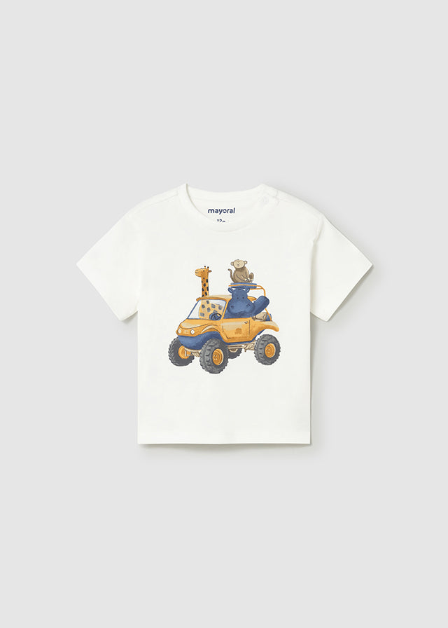 T-shirt con stampa macchina baby boy Mayoral
