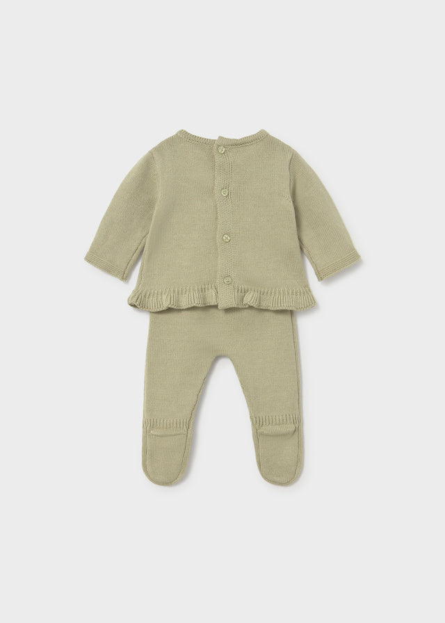 Completo con ghettina ricamato neonata Mayoral
