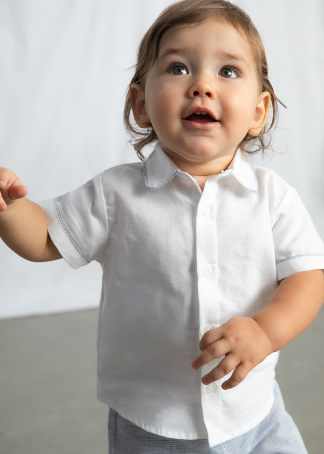 Completo in lino con camicia baby boy Mayoral