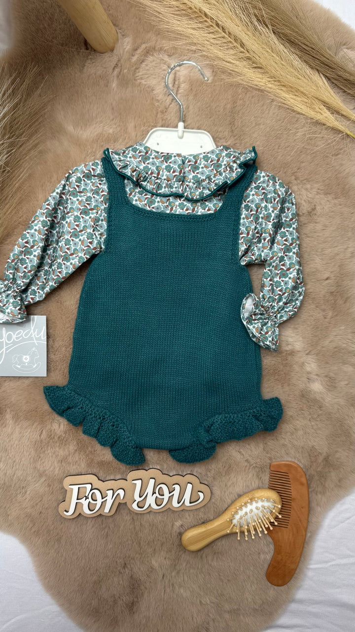 Salopette in tricot con camicia neonata Yoedu