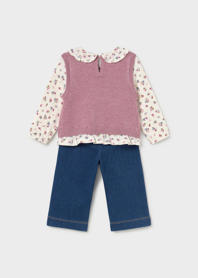 Completo gilet e pantalone girl Mayoral