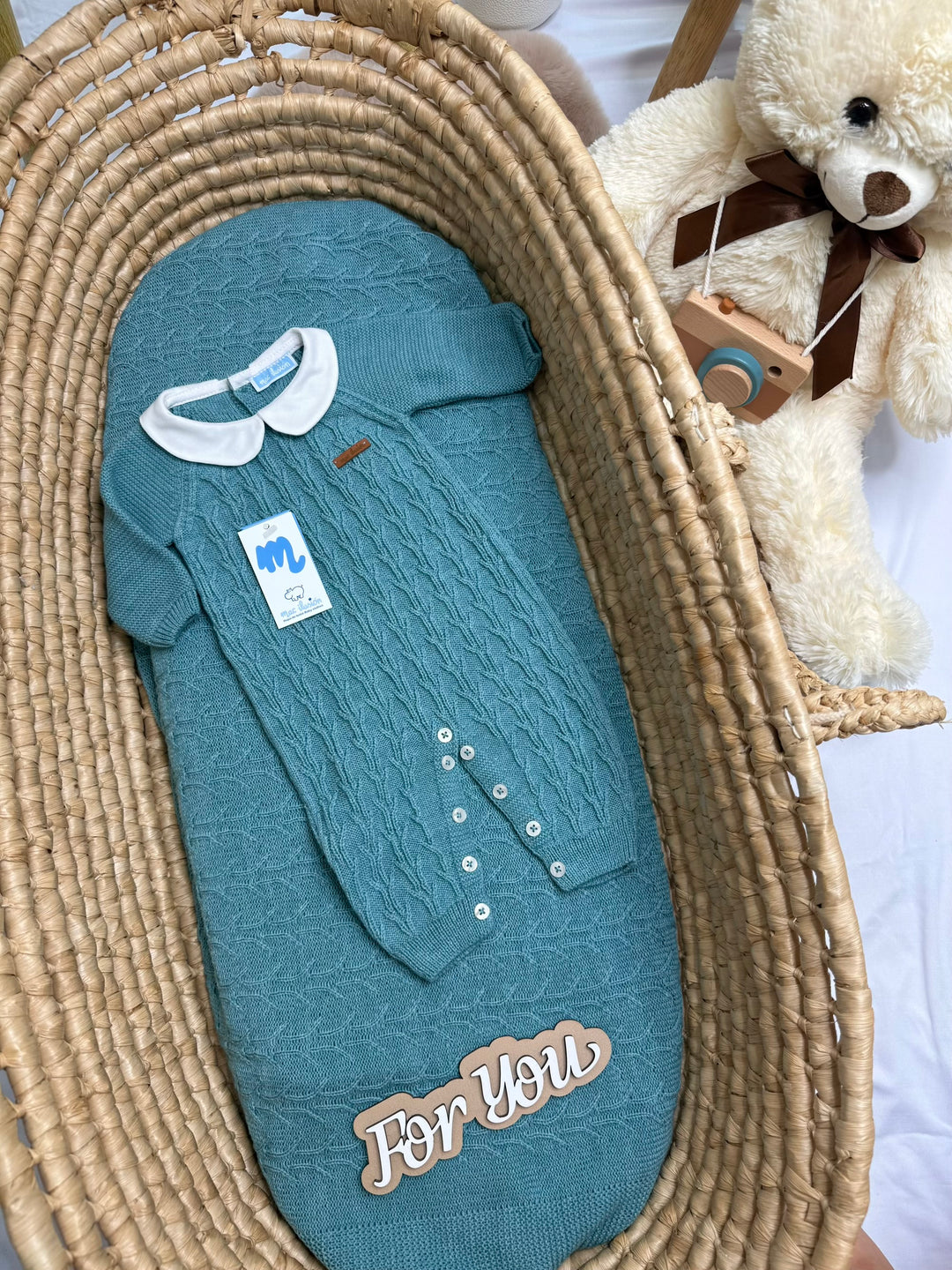 Tutina in tricot con colletto in cotone neonato Mac Ilusion