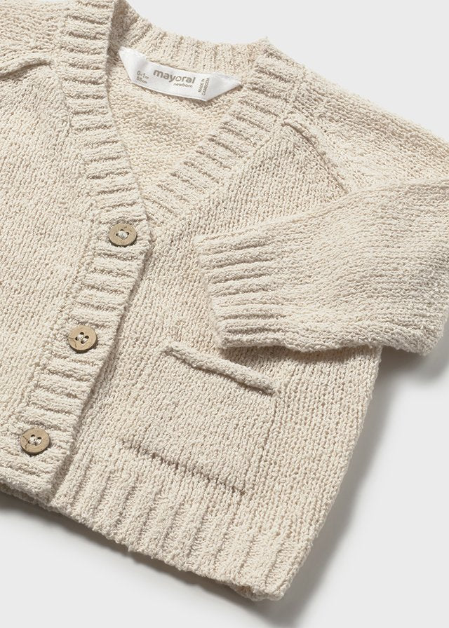 Cardigan aperto scollo a v neonato Mayoral