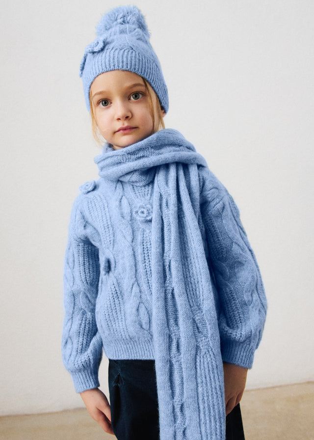 Maglione ricamato fiore bambina Mayoral
