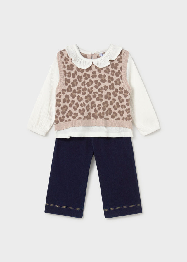 Completo gilet e pantalone baby girl Mayoral