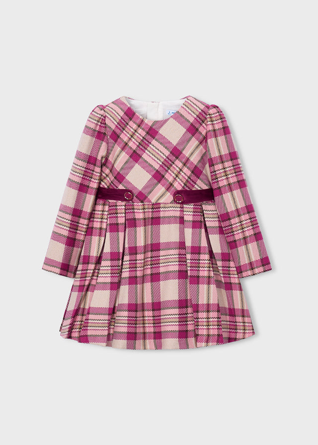 Vestito manica lunga a quadri bambina Mayoral