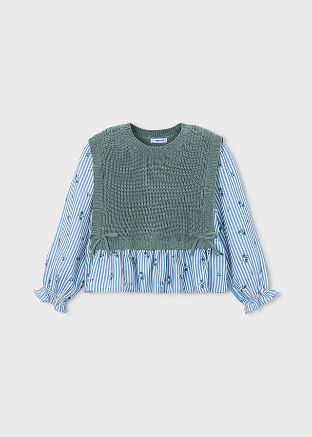 Top gilet combinato bambina Mayoral