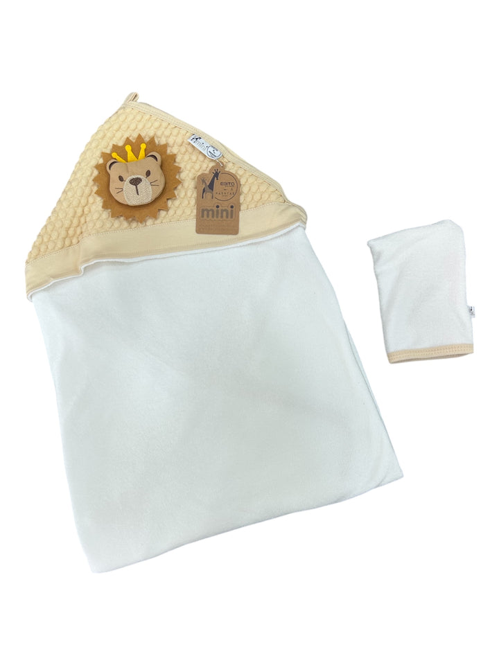 Set accappatoio e guanto neonato