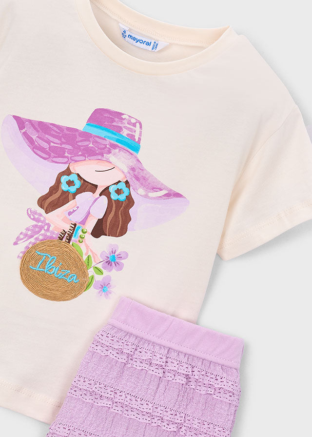 Coordinato short fantasia bambina Mayoral
