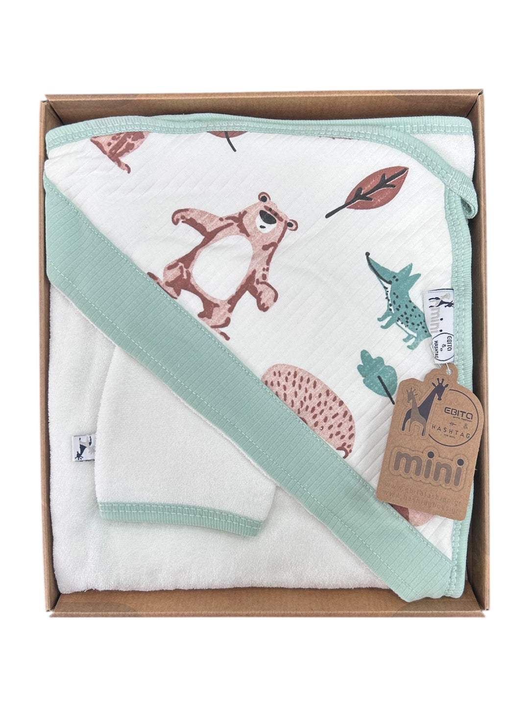 Set regalo con accappatoio e guanto neonato