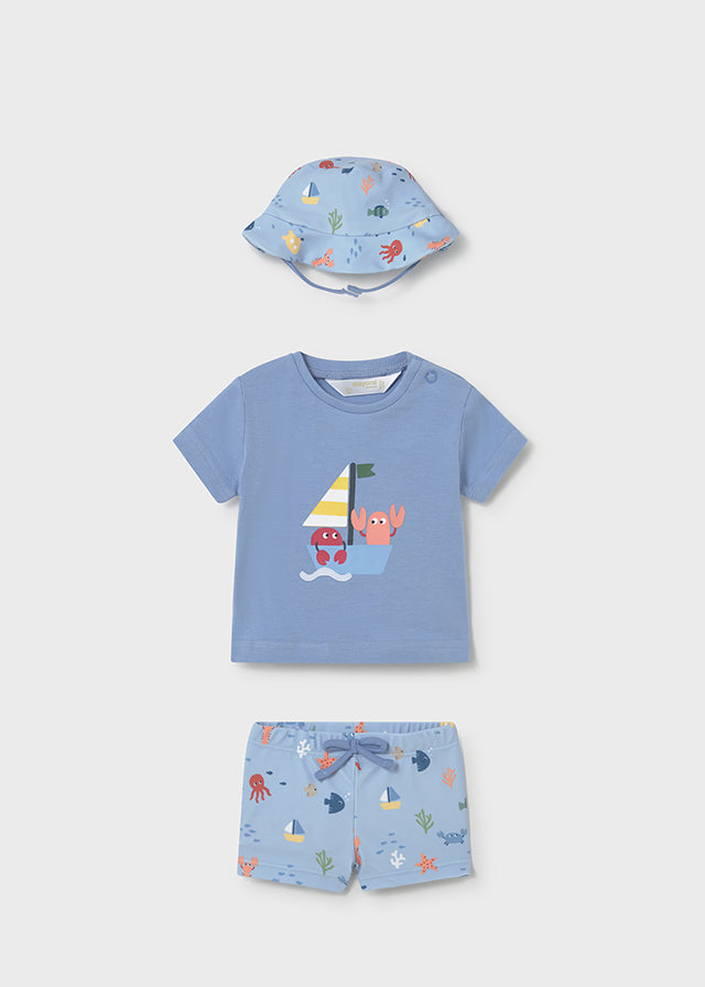Set 3 pezzi con costume neonato Mayoral