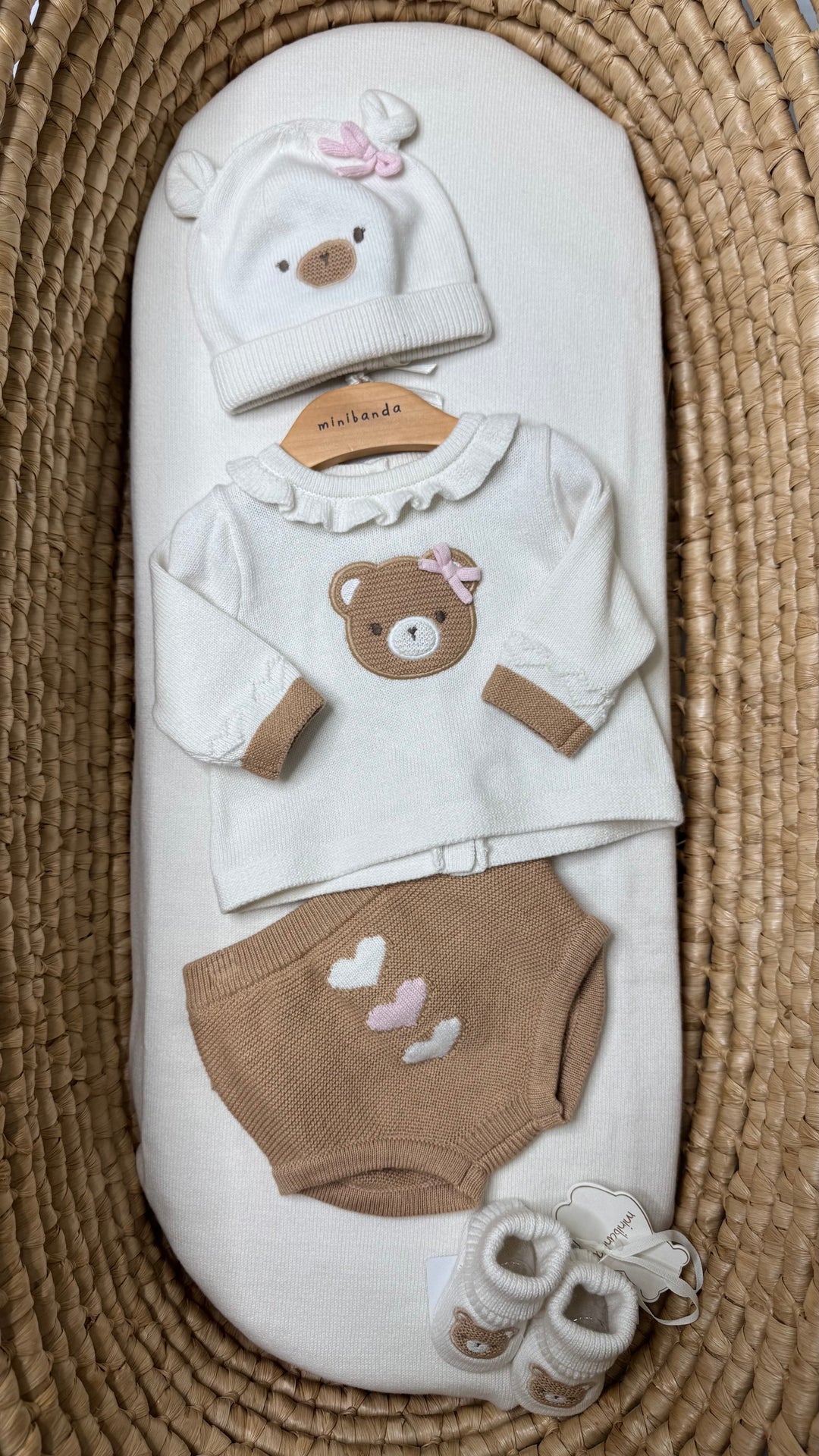 Completo in tricot con culotte neonata Minibanda