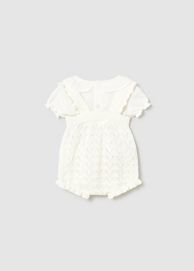 Completo con salopette in tricot neonata Mayoral