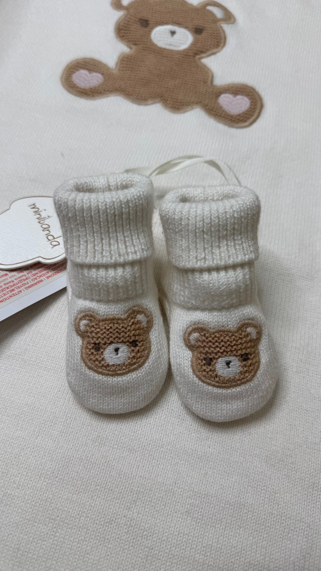 Scarpine in tricot teddy neonato Minibanda