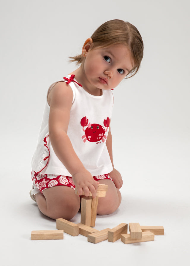 Completo due pezzi con short stampato baby girl Mayoral
