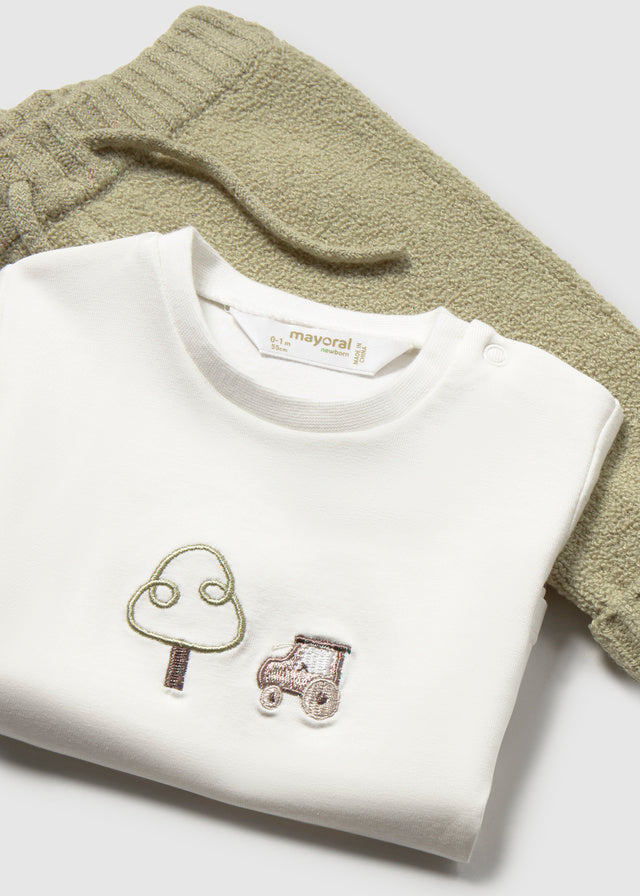 Completo tre pezzi in tricot neonato Mayoral