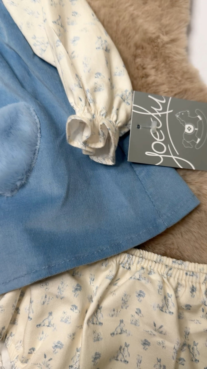 Vestito in velluto con camicia a body con colletto neonata Yoedu