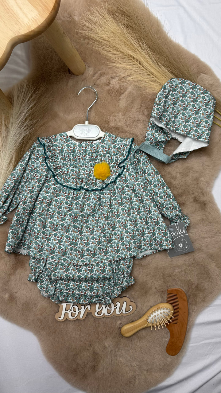 Completo due pezzi con culotte e cuffietta neonata Yoedu