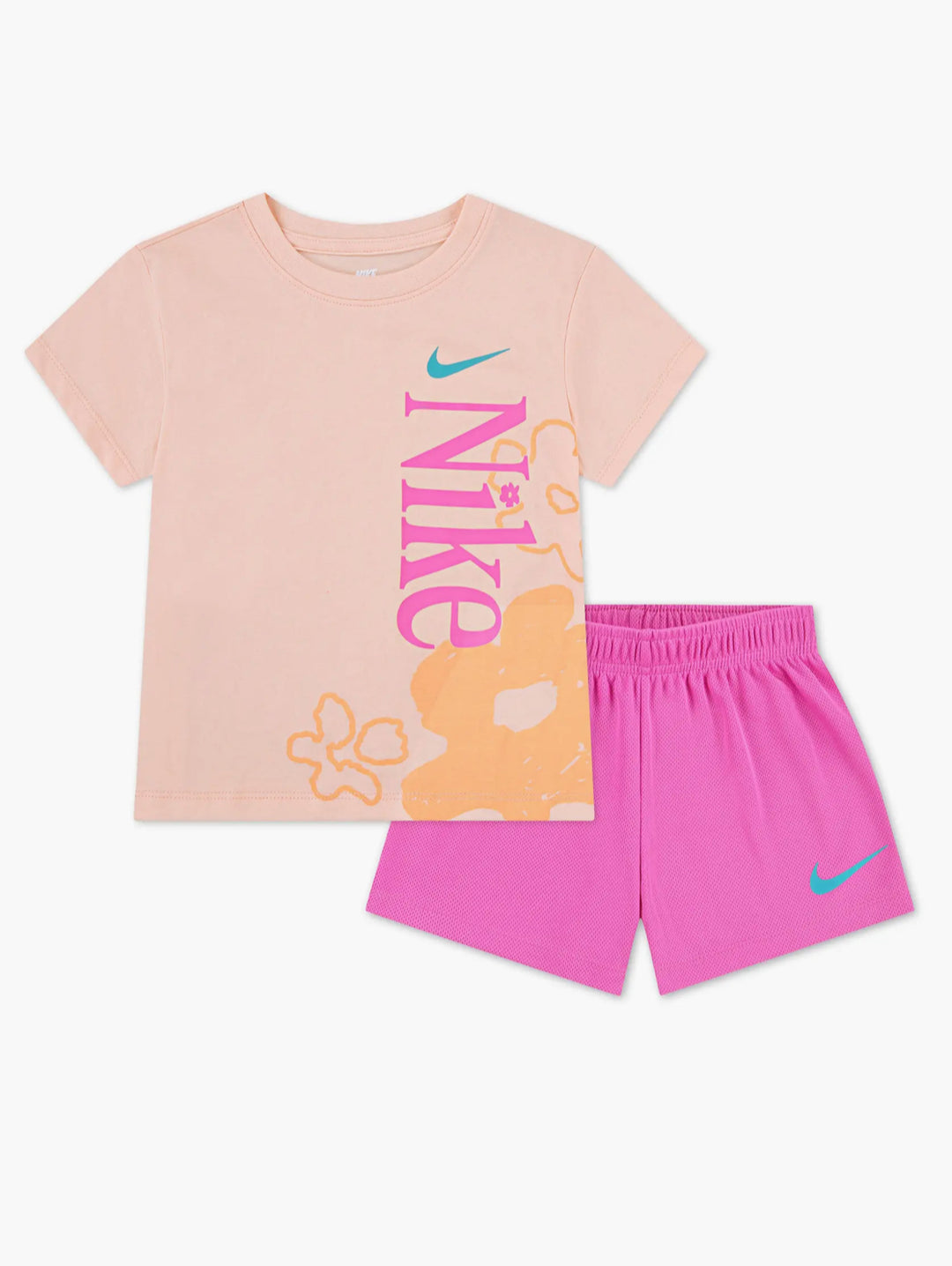 Completo maglietta a maniche corte con grafica e pantaloncino baby femmina