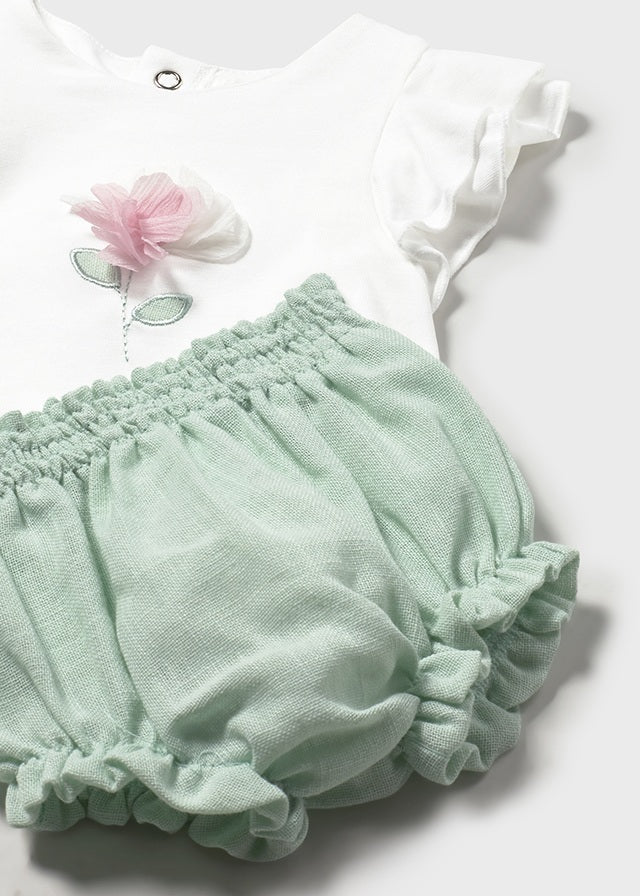 Completo con culotte in lino neonata Mayoral