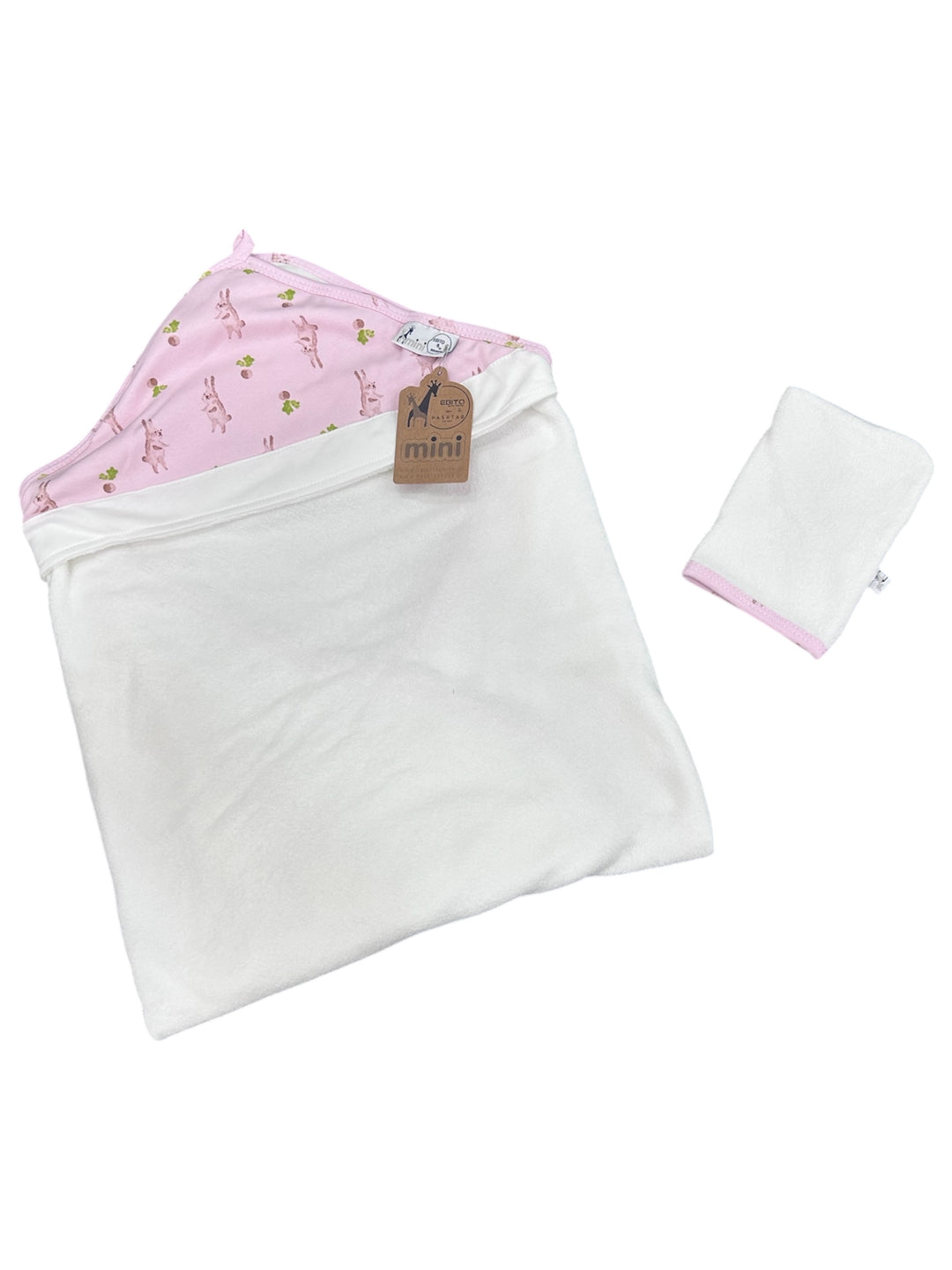 Set con accappatoio e guanto neonata