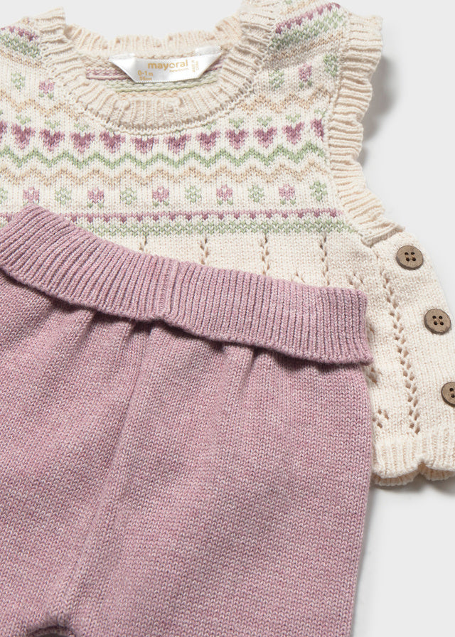 Completo 3 pezzi con leggings tricot neonata Mayoral