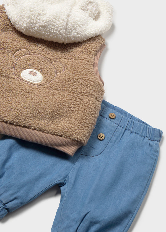 Completo tre pezzi con gilet neonato Mayoral