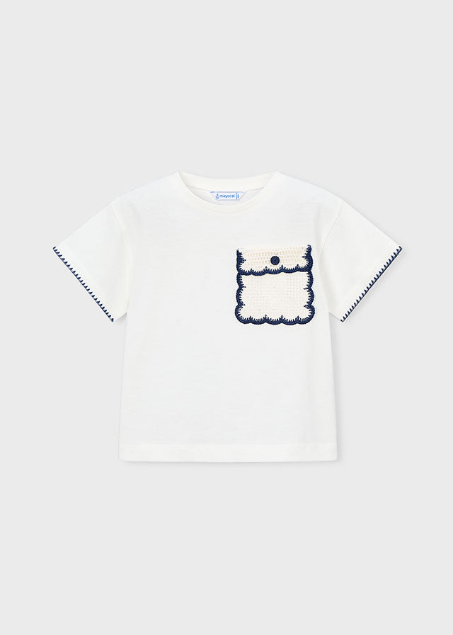 T-shirt con taschino bambina Mayoral