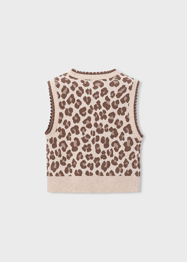 Gilet motivo maculato tricot bambina Mayoral