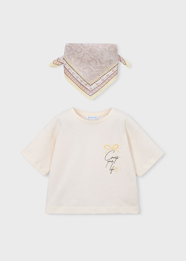 T-shirt con foulard bambina Mayoral