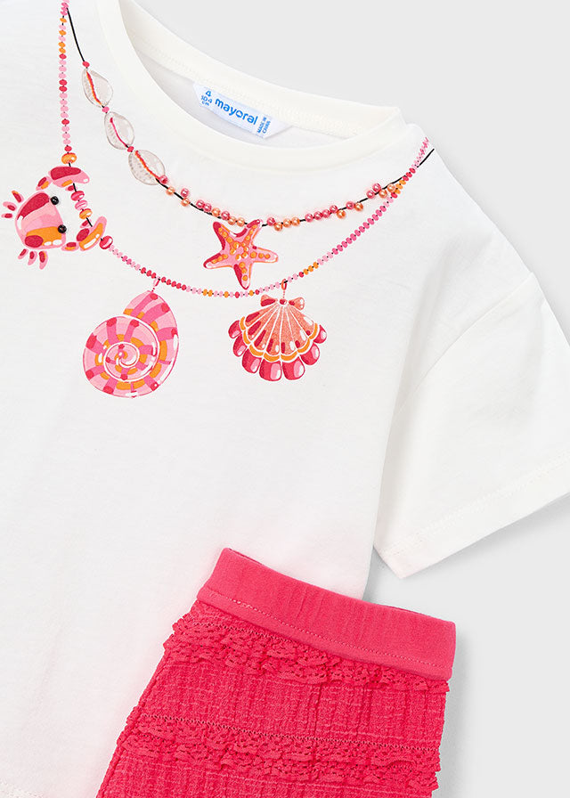 Coordinato short fantasia bambina Mayoral