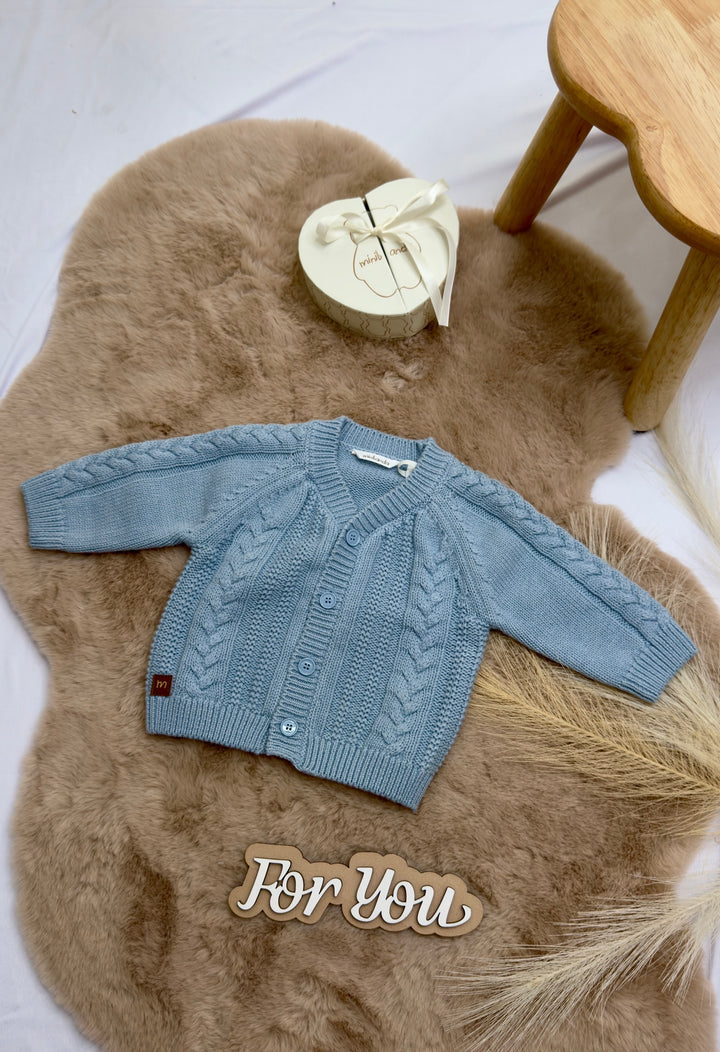 Cardigan con trama a trecce per neonato Minibanda.