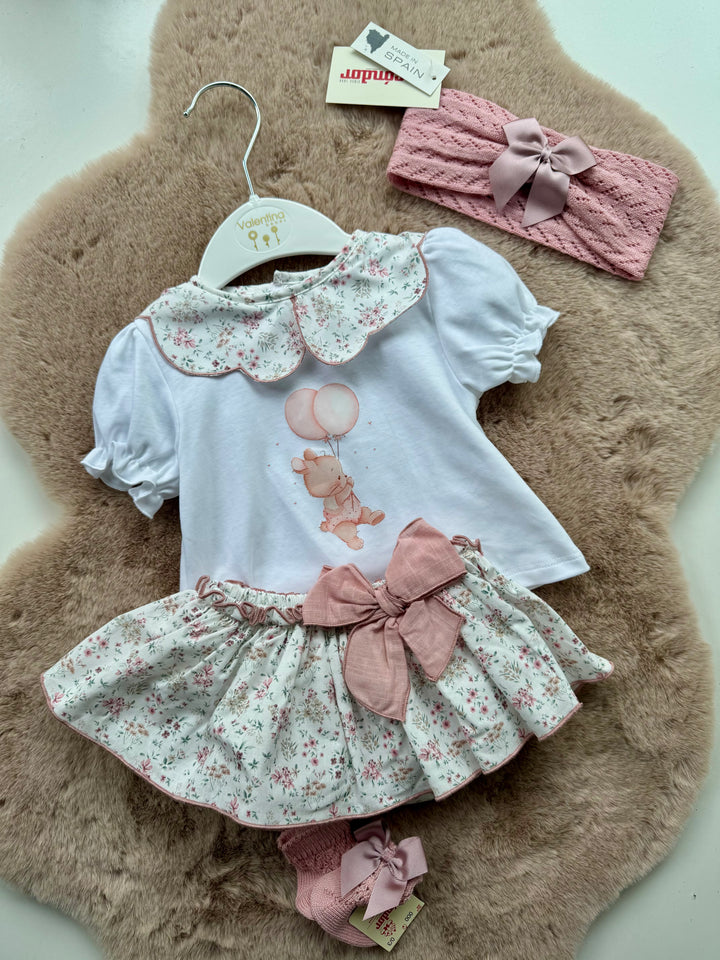 Completo con culotte floreale Valentina Bebès