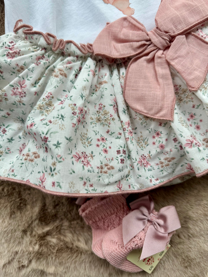 Completo con culotte floreale Valentina Bebès
