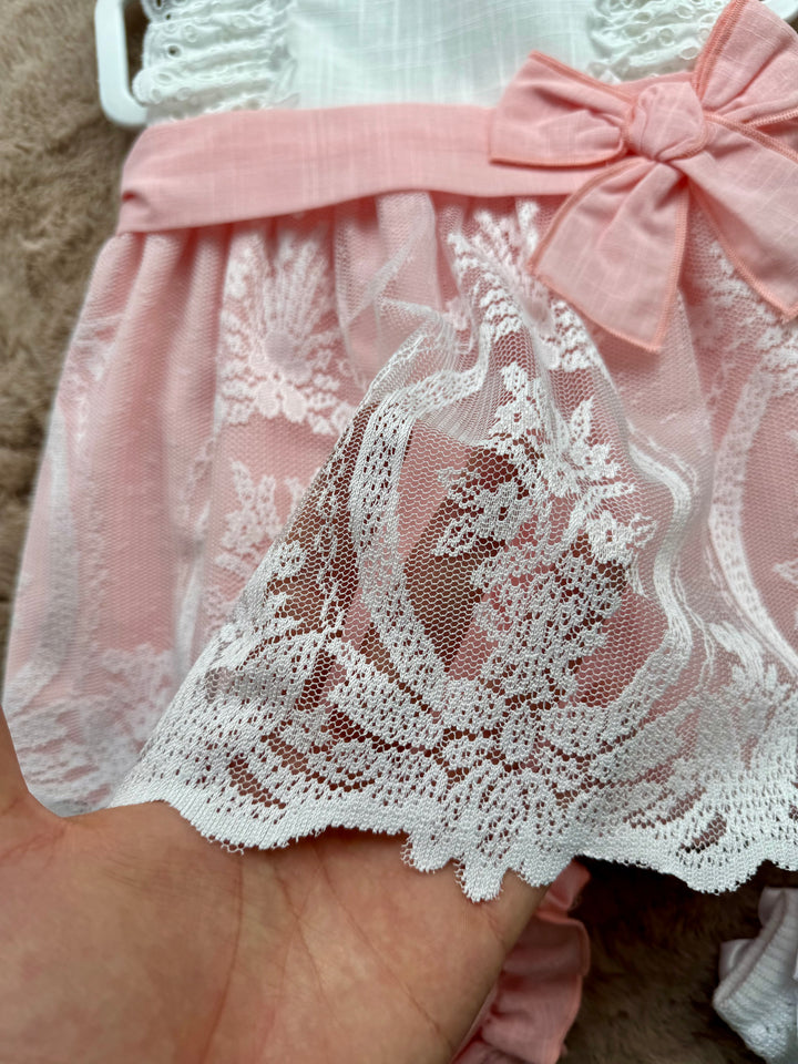 Vestito cerimoniale in macramè Valentina Bebès