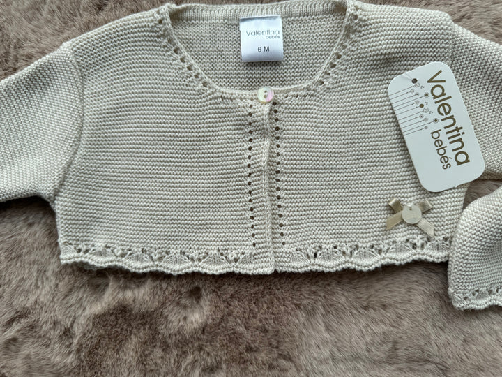Cardigan beige in filo  Valentina Bebès