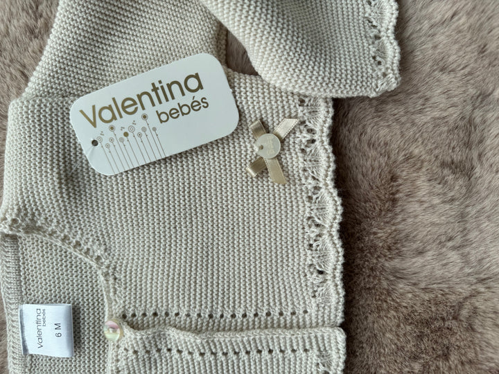 Cardigan beige in filo  Valentina Bebès