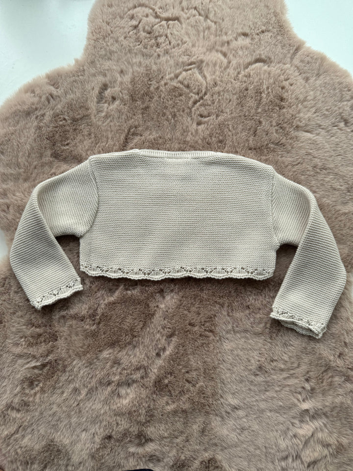 Cardigan beige in filo  Valentina Bebès