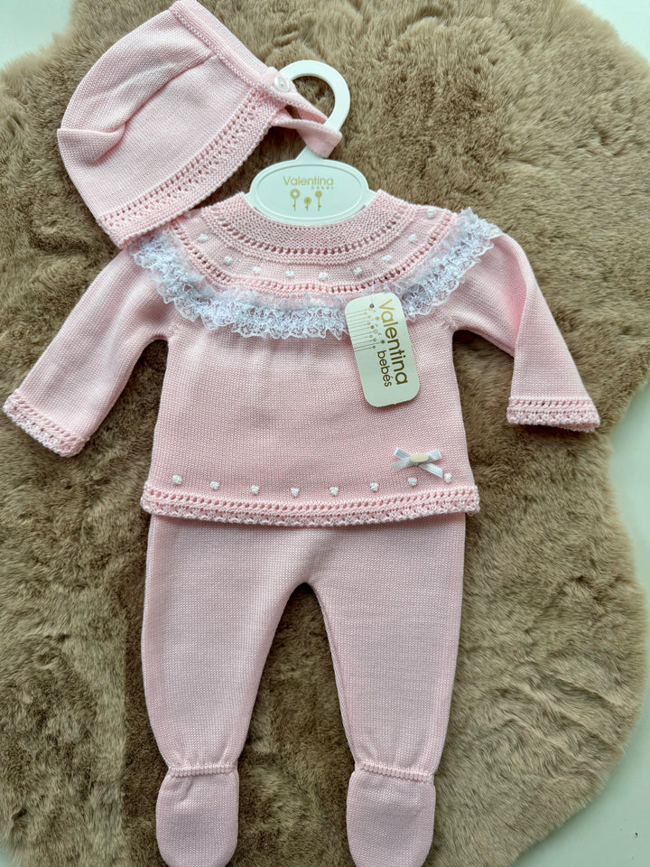 Completo in filo con cappellino neonata Valentina Bebès