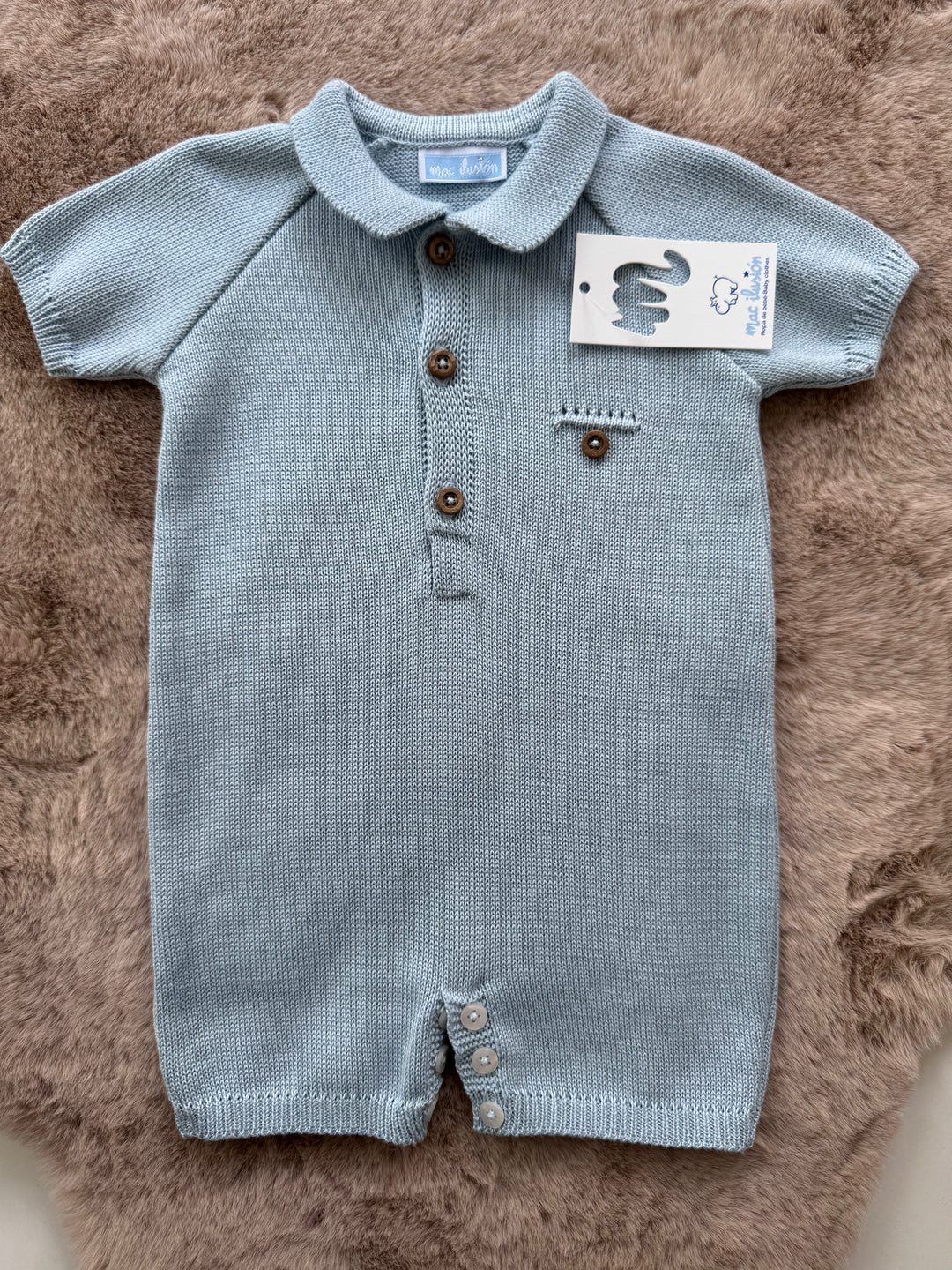 Polo a pagliaccetto in filo neonato Mac Illusion