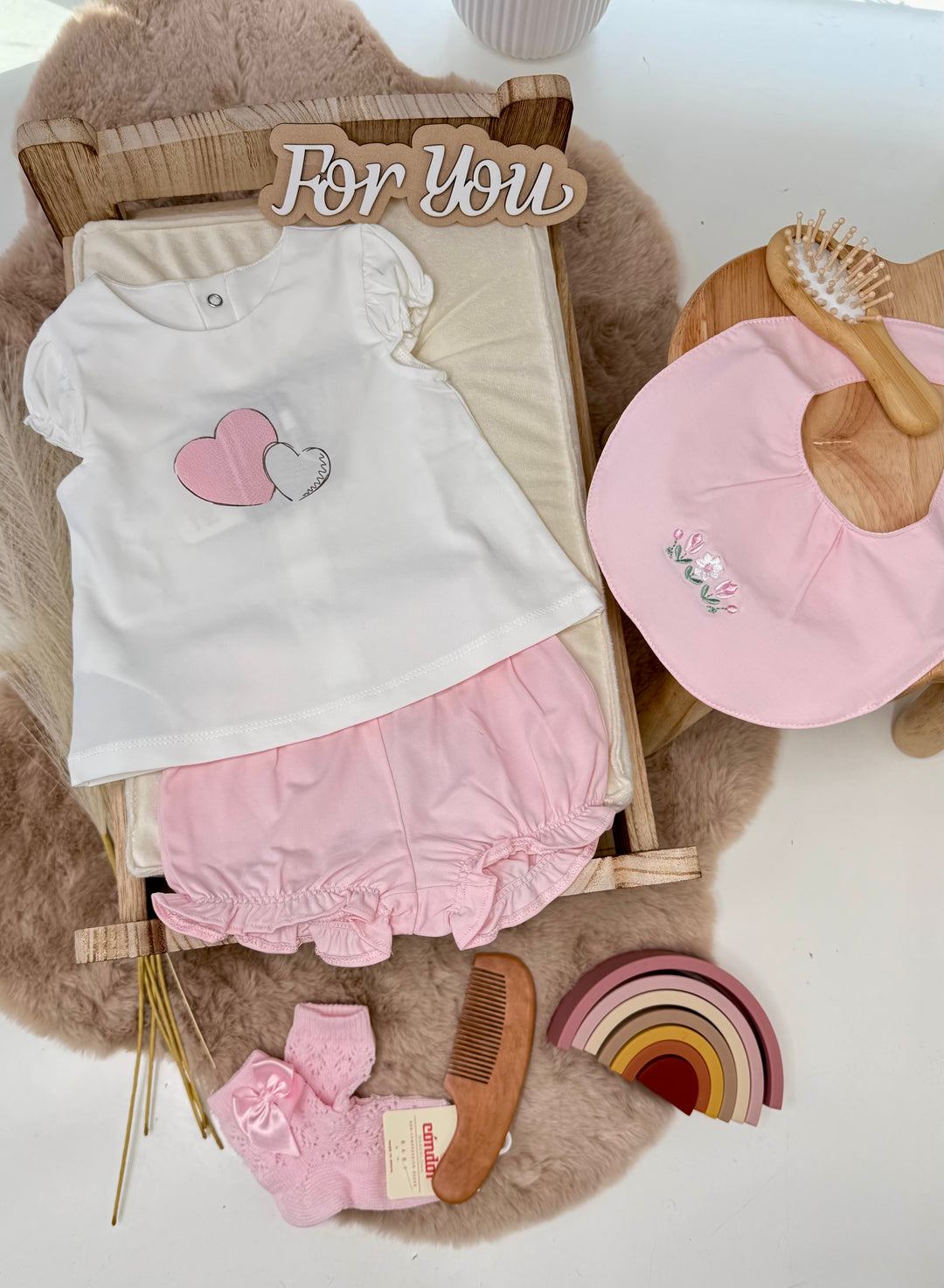 Completo 2 pezzi stampa heart neonata mayoral