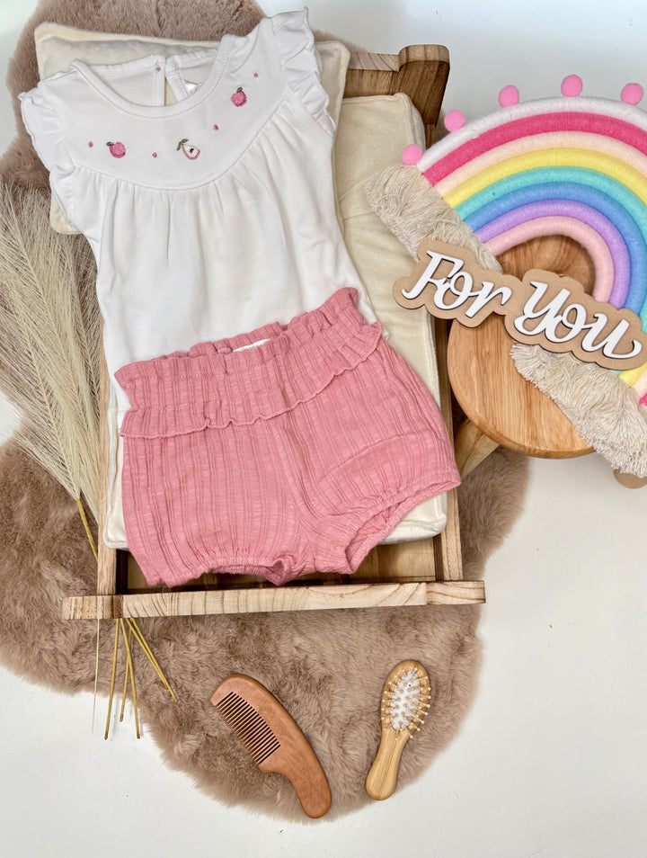 Completo con body e pantaloncino neonata Mayoral