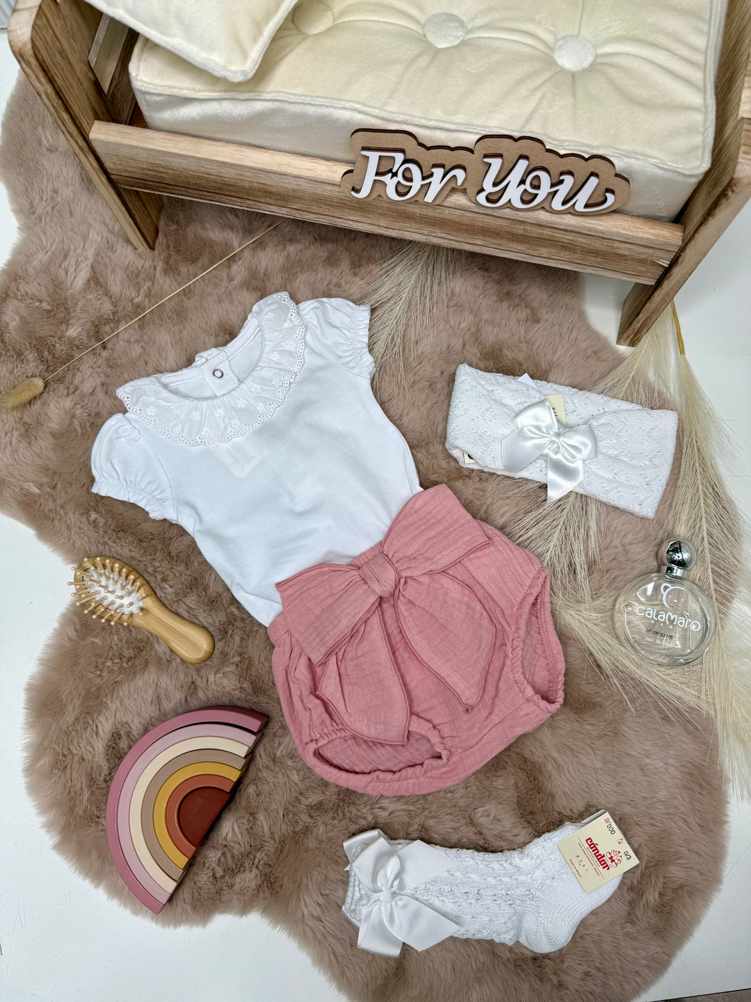 Culotte con fiocco grande neonata Calamaro