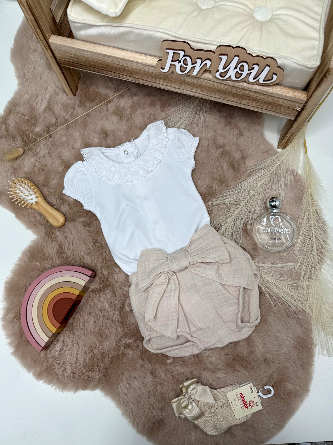 Culotte con fiocco grande neonata Calamaro