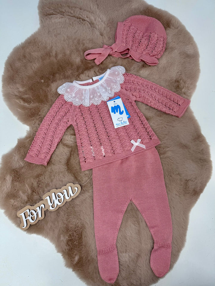 Coordinato 3 pezzi in filo neonata Mac ilusion