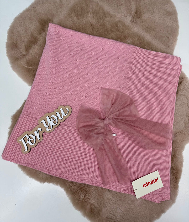 Scialle con fiocco in tulle neonata Condor