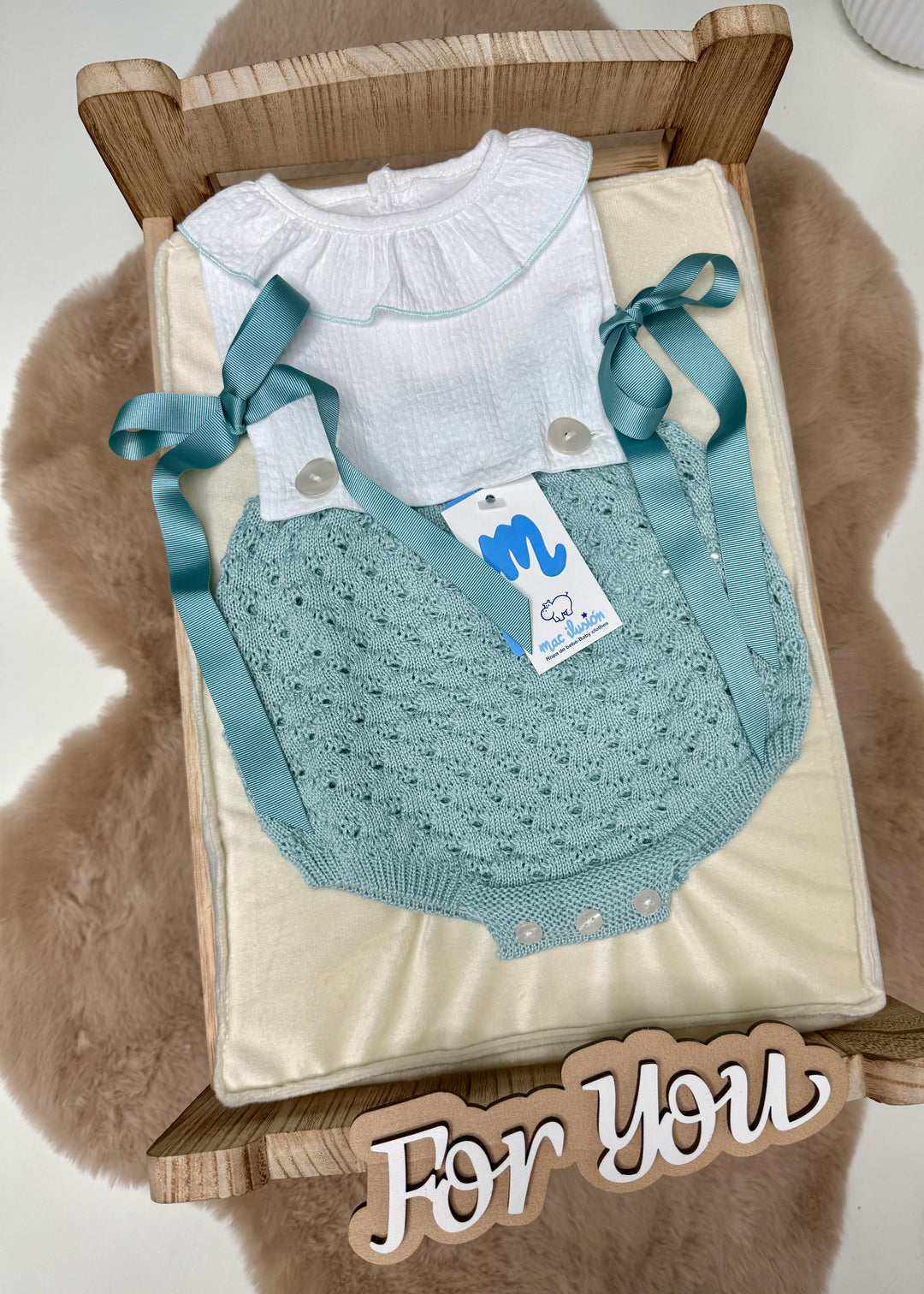 Pagliaccetto con i fiocchi verde neonata Mac Illusion