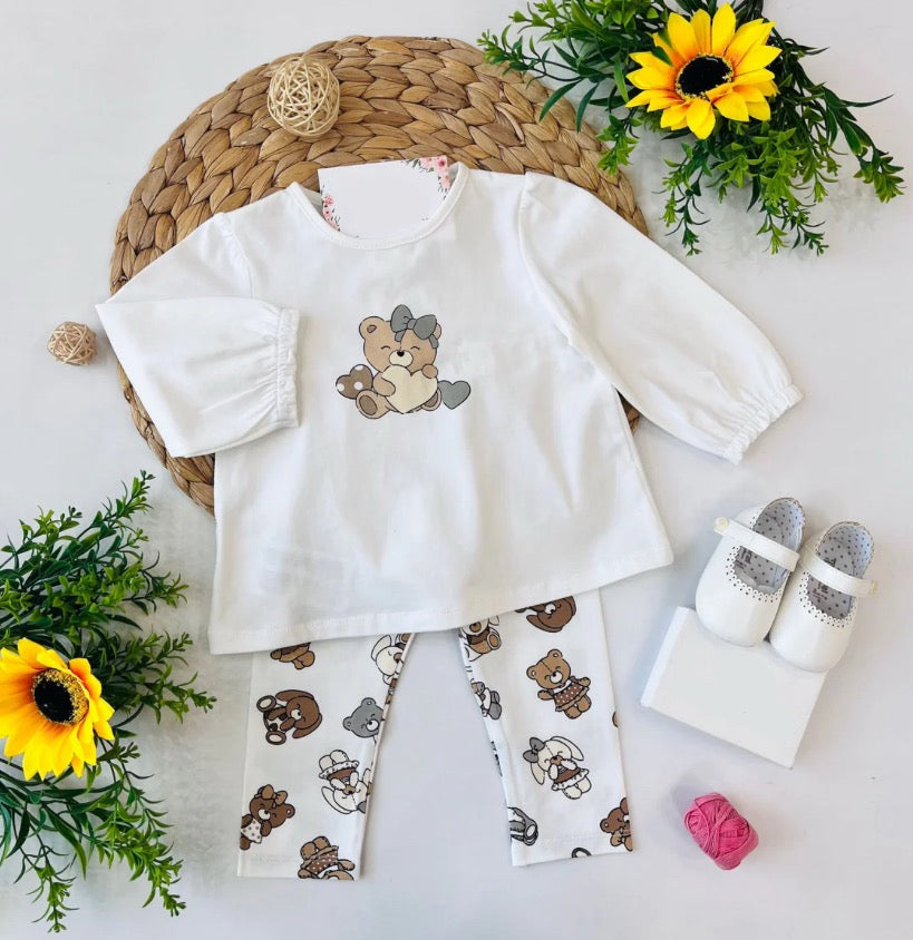 Completo maglietta a maniche lunghe e leggings neonata Mayoral