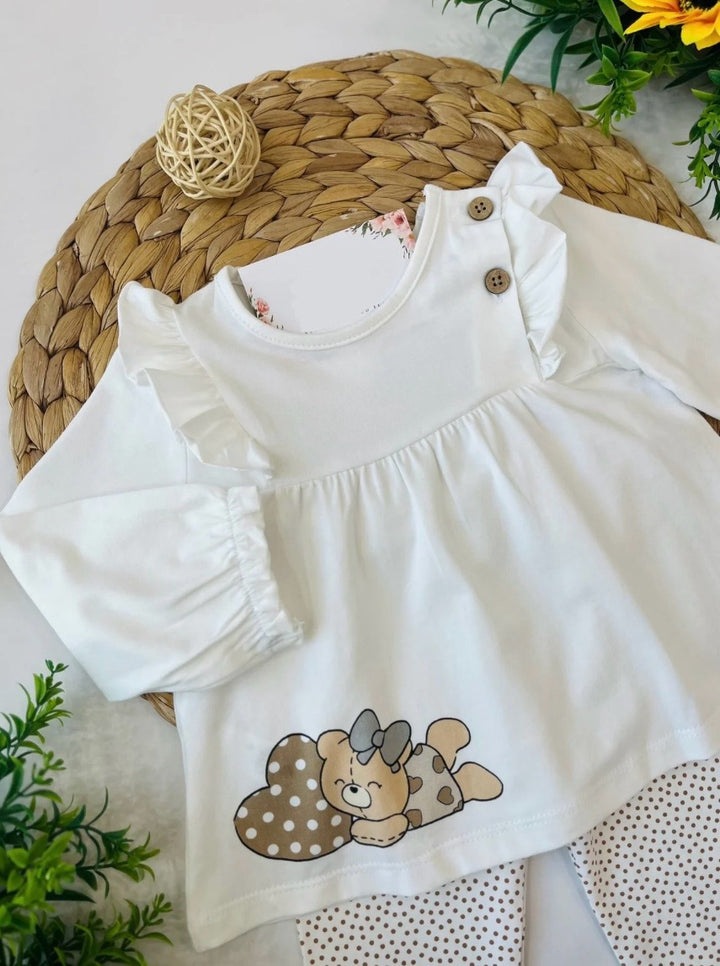 Completo maglietta a maniche lunghe e leggings neonata Mayoral