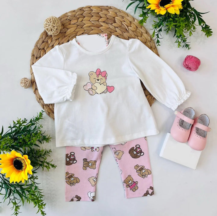 Completo maglietta a maniche lunghe e leggings neonata Mayoral